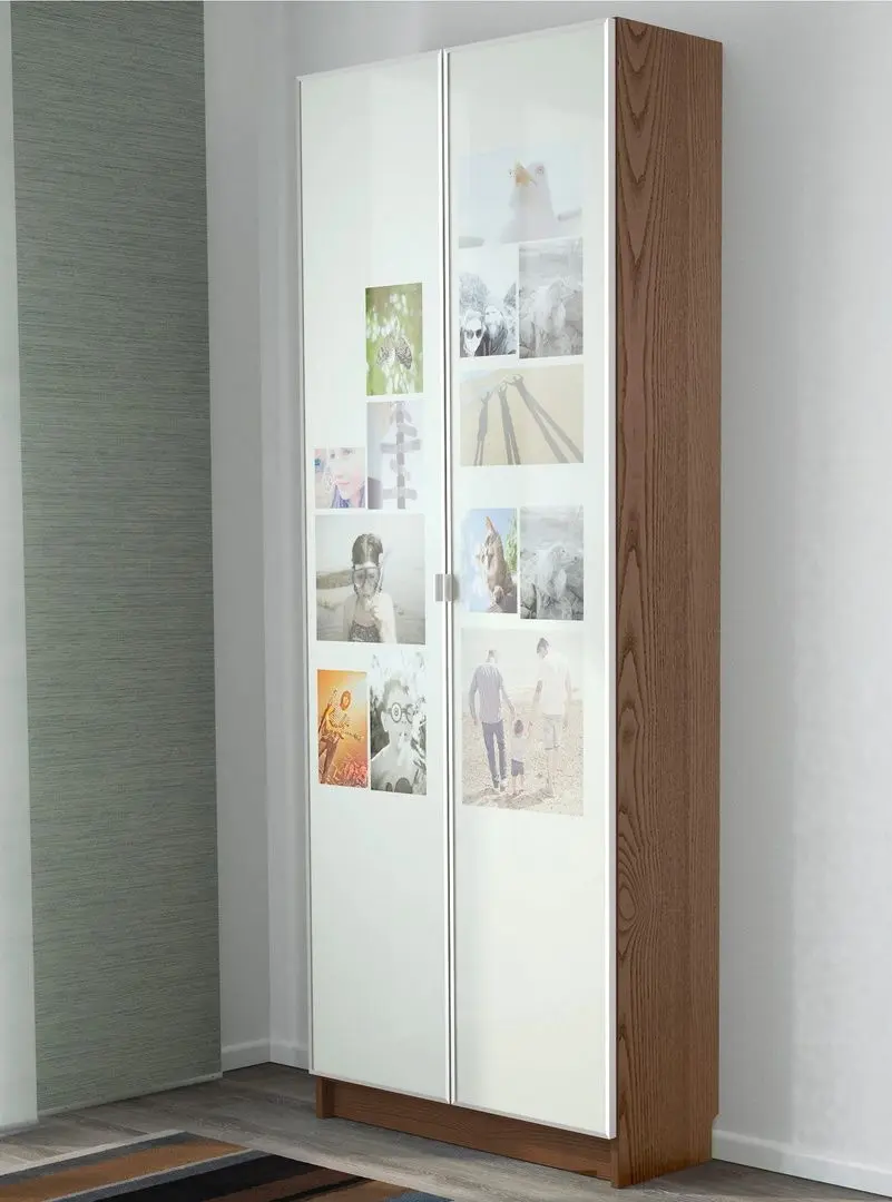 Шкаф Ikea Billy/Morliden 80x30x202 (Коричневый/Ясеневый Шпон) - 3