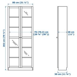 Шкаф Ikea Billy/Morliden 80x30x202 (Коричневый/Ясеневый Шпон) Thumb