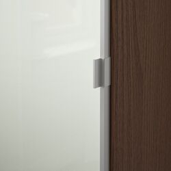 Dulap Ikea Billy/Morliden cu usa sticla 40x30x106 (Maro/Furnir Frasin) Thumb