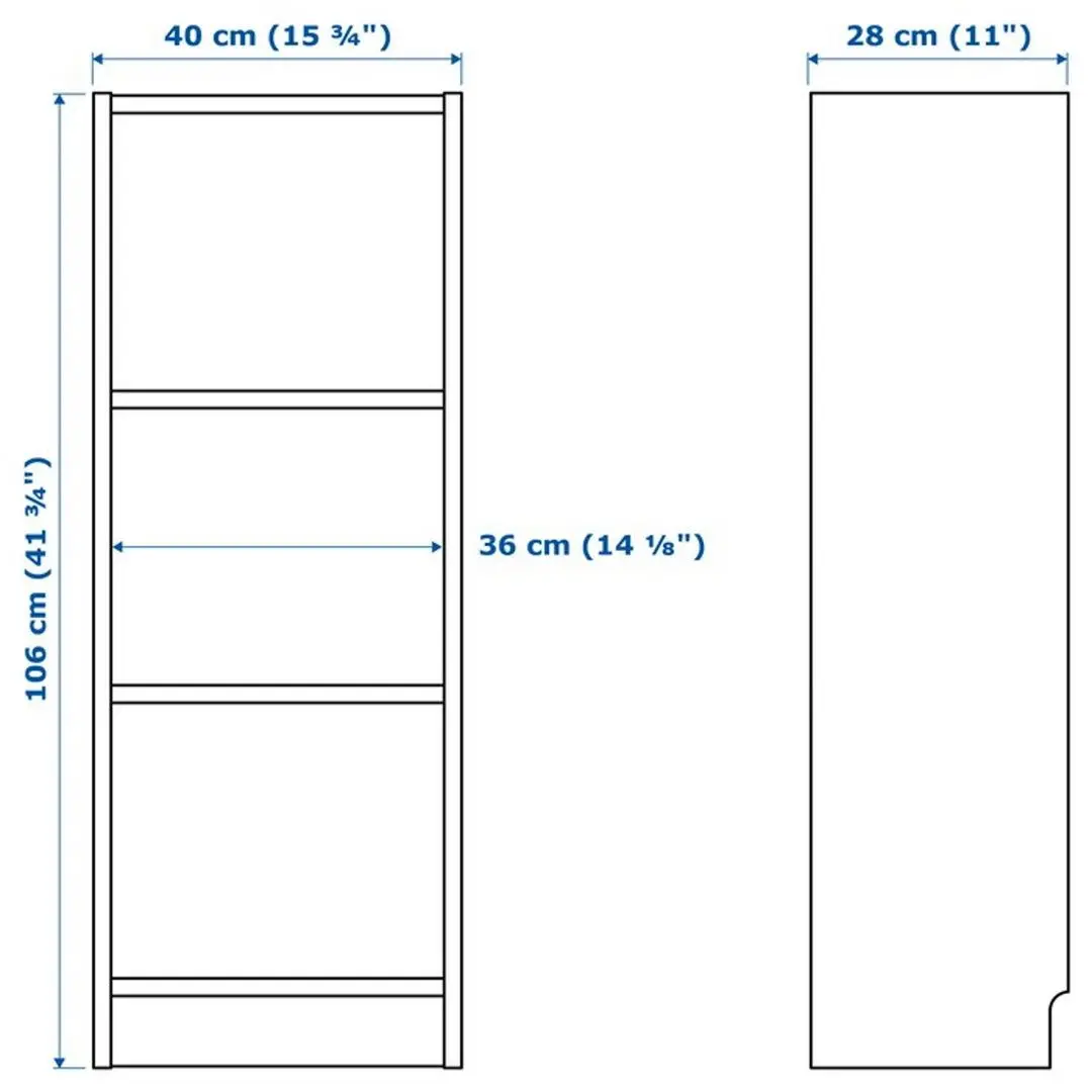 Dulap Ikea Billy/Morliden cu usa sticla 40x30x106 (Maro/Furnir Frasin) - 5