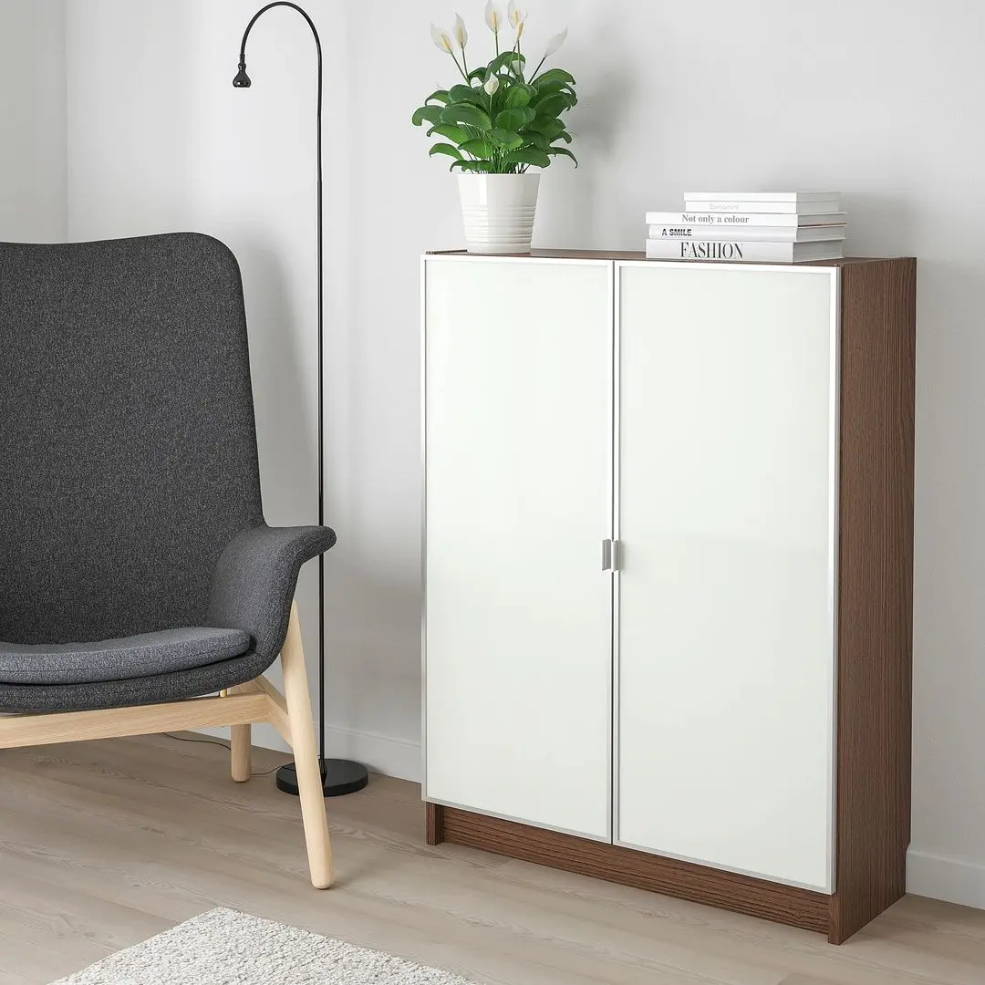 Dulap Ikea Billy/Morliden usi de sticla 80x30x106 (Maro Furnir Frasin) - 3