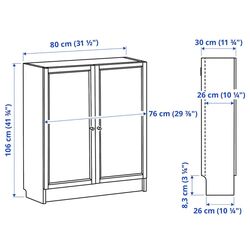 Шкафчик Ikea Billy/Oxberg 80x30x106 (Белый) Thumb