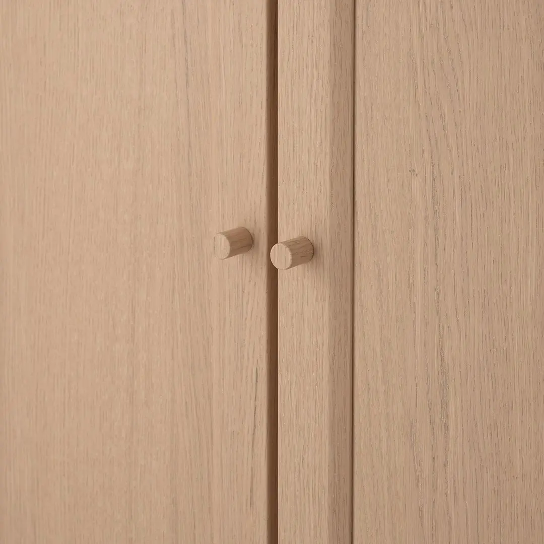 Шкафчик Ikea Billy/Oxberg дверцы 80x30x106 (Дубовый Шпон/Белый) - 2