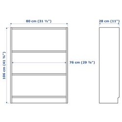 Шкафчик Ikea Billy/Oxberg дверцы 80x30x106 (Дубовый Шпон/Белый) Thumb
