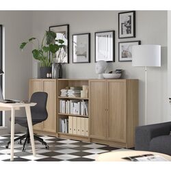 Bibliotecă Ikea Billy/Oxberg usi/rafturi deschise 240x30x106 (Aspect Stejar) Thumb