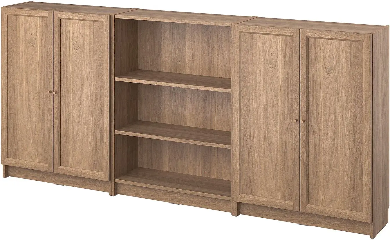 Bibliotecă Ikea Billy/Oxberg usi/rafturi deschise 240x30x106 (Aspect Stejar)