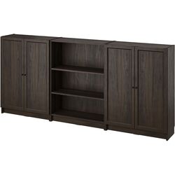 Bibliotecă Ikea Billy/Oxberg usi/rafturi deschise 240x30x106 (Maro inchis Aspect Stejar) Thumb