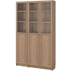 Bibliotecă Ikea Billy/Oxberg usi panou-sticla 120x30x202 (Aspect Stejar) Thumb