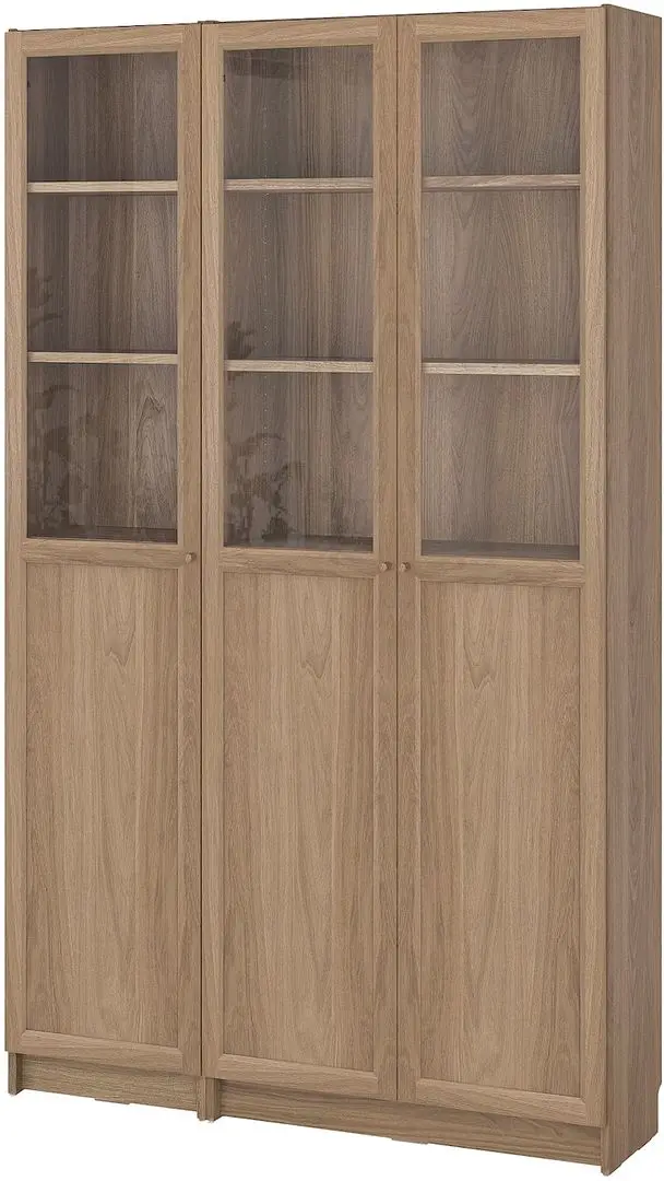 Bibliotecă Ikea Billy/Oxberg usi panou-sticla 120x30x202 (Aspect Stejar)