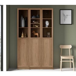 Bibliotecă Ikea Billy/Oxberg usi panou-sticla 120x30x202 (Aspect Stejar)