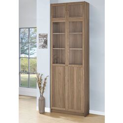 Книжный шкаф Ikea Billy/Oxberg филенчатые дверцы 80x30x237 (Имитация Дуба)