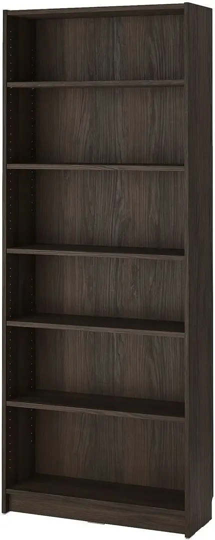 Bibliotecă Ikea Billy/Oxberg usi panou-sticla 80x30x237 (Maro inchis Aspect Stejar)