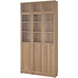 Bibliotecă Ikea Billy/Oxberg usi panou-sticla/usi sticla/unitate suplimentara 120x30x237 (Aspect Stejar) Thumb