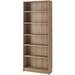 Bibliotecă Ikea Billy/Oxberg panou/usi panou-sticla/rafturi deschise 160x30x202 (Aspect Stejar) Thumb