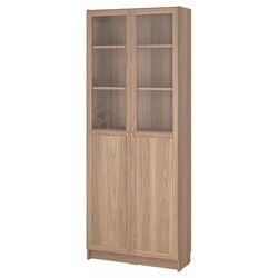 Biblioteca Ikea Billy/Oxberg panou/usa sticla 80х30х202 (Aspet Stejar) Thumb