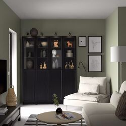 Biblioteca Ikea Billy/Oxberg panou/usi sicla 160x30x202 (Negru Aspect Stejar) Thumb