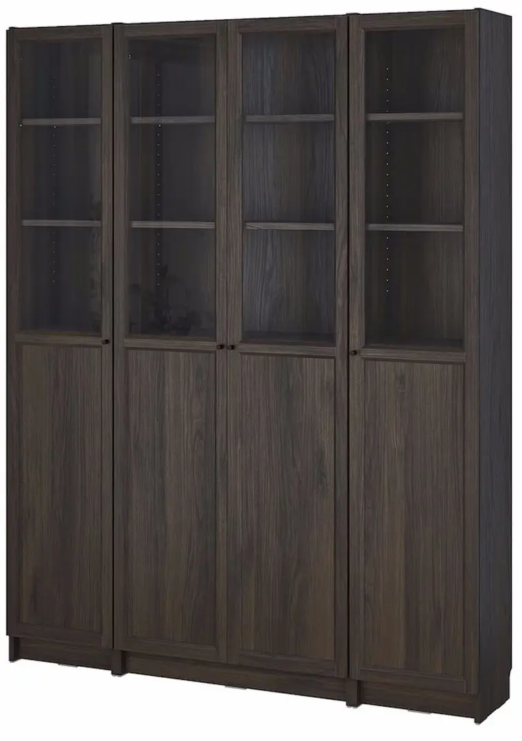 Biblioteca Ikea Billy/Oxberg panou/usi sicla 160x30x202 (Maro Inchis Aspect Stejar)