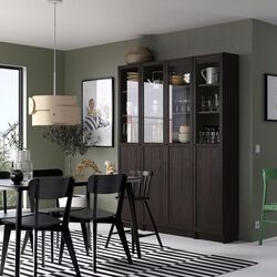 Biblioteca Ikea Billy/Oxberg panou/usi sicla 160x30x202 (Maro Inchis Aspect Stejar) Thumb