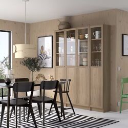 Книжный шкаф Ikea Billy/Oxberg панель/стеклянные дверцы 160x30x202 (Под Дуб) Thumb