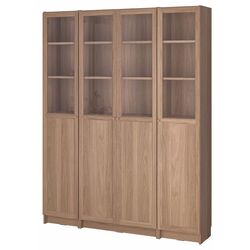 Книжный шкаф Ikea Billy/Oxberg панель/стеклянные дверцы 160x30x202 (Под Дуб) Thumb