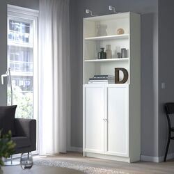 Etajera Ikea Billy/Oxberg cu usi 80x30x202 (Alb) Thumb