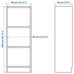 Шкафчик Ikea Billy/Oxberg с дверцей 40x30x106 (Дубовый Шпон/Белый) Thumb
