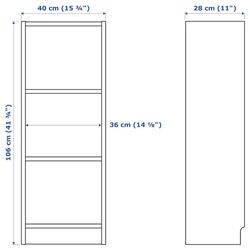 Dulap Ikea Billy/Oxberg 40x30x106 (Furnir Frasin/Alb) Thumb