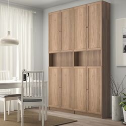 Книжный шкаф Ikea Billy/Oxberg с верхними полками/дверцы 160x30x237 (Имитация Дуба)