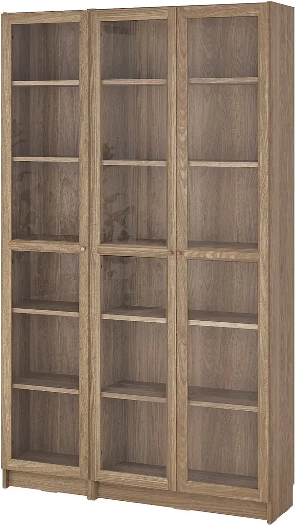 Bibliotecă Ikea Billy/Oxberg usi sticla 120x30x202 (Aspect Stejar)