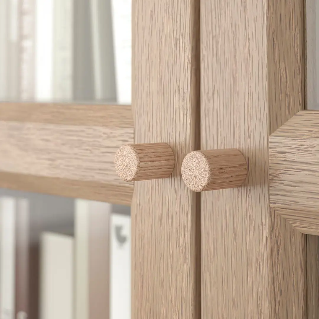 Bibliotecă Ikea Billy/Oxberg usi sticla 120x30x202 (Aspect Stejar)