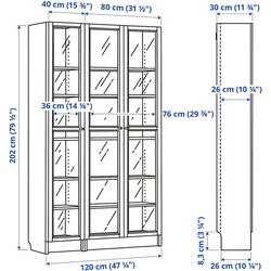 Bibliotecă Ikea Billy/Oxberg usi sticla 120x30x202 (Aspect Stejar) Thumb