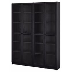 Biblioteca Ikea Billy/Oxberg usi sicla 160x30x202 (Negru Aspect Stejar) Thumb
