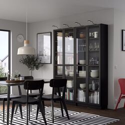 Biblioteca Ikea Billy/Oxberg usi sicla 160x30x202 (Negru Aspect Stejar) Thumb