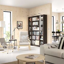 Biblioteca Ikea Billy/Oxberg usi sticla 160x202 (Maro inchis aspect stejar) Thumb