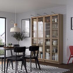 Biblioteca Ikea Billy/Oxberg usi sicla 160x30x202 (Aspect Stejar) Thumb