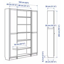 Biblioteca Ikea Billy/Oxberg usi sicla 160x30x202 (Aspect Stejar) Thumb