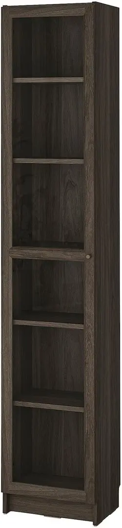 Bibliotecă Ikea Billy/Oxberg usi sticla 40x30x202 (Maro inchis Aspect Stejar)
