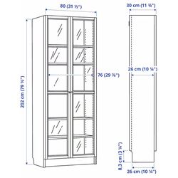 Biblioteca Ikea Billy/Oxberg usi sticla 80x30x202 (Aspect Stejar) Thumb