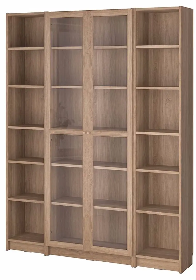 Biblioteca Ikea Billy/Oxberg usi sicla/unitate suplimentara 160x30x202 (Aspect Stejar)