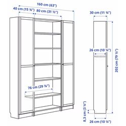 Biblioteca Ikea Billy/Oxberg usi sicla/unitate suplimentara 160x30x202 (Aspect Stejar) Thumb