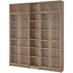 Bibliotecă Ikea Billy/Oxberg usi sticla/unitate suplimentara 200x30x237 (Aspect Stejar) Thumb