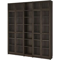 Bibliotecă Ikea Billy/Oxberg usi sticla/unitate suplimentara 200x30x237 (Maro inchis Aspect Stejar) Thumb