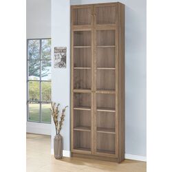 Книжный шкаф Ikea Billy/Oxberg стеклянные дверцы/дополнительная полка 80x30x237 (Имитация Дуба)