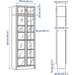 Bibliotecă Ikea Billy/Oxberg usi sticla/unitate suplimentara 80x30x237 (Aspect Stejar) Thumb