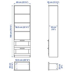 Biblioteca Ikea Brimnes 60x190 (Negru) Thumb
