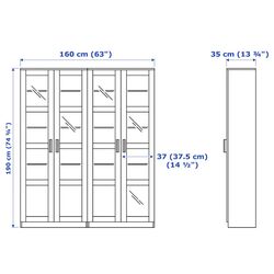 Biblioteca Ikea Brimnes usi sticla 160x35x190 (Alb) Thumb
