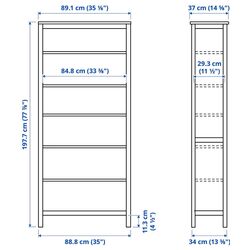 Etajera Ikea Hemnes 90x197 (Vopsit Alb/Maro Deschis) Thumb