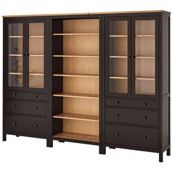 Biblioteca Ikea Hemnes usi/sertare 270x197 (Negru-maro/Maro Deschis)