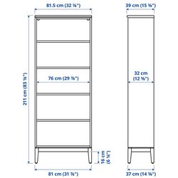 Biblioteca Ikea Idanas usi sticla 244x39x211 (Alb) Thumb
