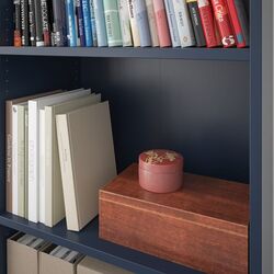 Biblioteca Ikea Skruvby 130x140 (Negru-Albastru) Thumb